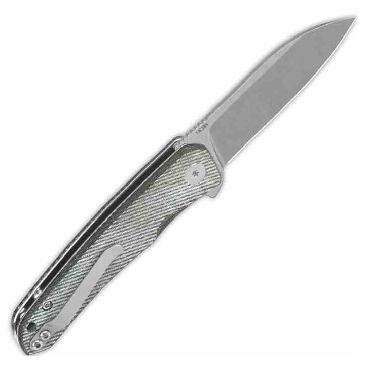 Couteau QSP Otter Denim Manche Micarta Lame Acier 14C28N SW IKBS Linerlock Clip QS140F1 - Livraison Gratuite