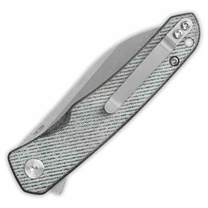 Couteau QSP Otter Denim Manche Micarta Lame Acier 14C28N SW IKBS Linerlock Clip QS140F1 - Livraison Gratuite