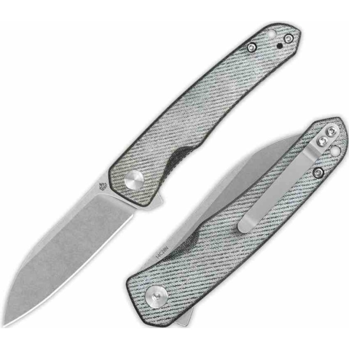 Couteau QSP Otter Denim Manche Micarta Lame Acier 14C28N SW IKBS Linerlock Clip QS140F1 - Livraison Gratuite