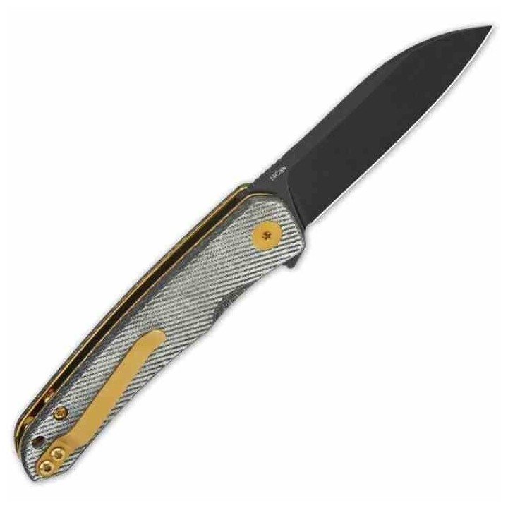 Couteau QSP Otter Denim Manche Micarta Lame Acier 14C28N BLK IKBS Linerlock Clip QS140F2 - Livraison Gratuite