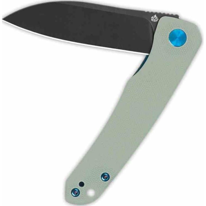 Couteau QSP Otter Jade Manche G10 Lame Acier 14C28N BLK IKBS Linerlock Clip QS140D2 - Livraison Gratuite