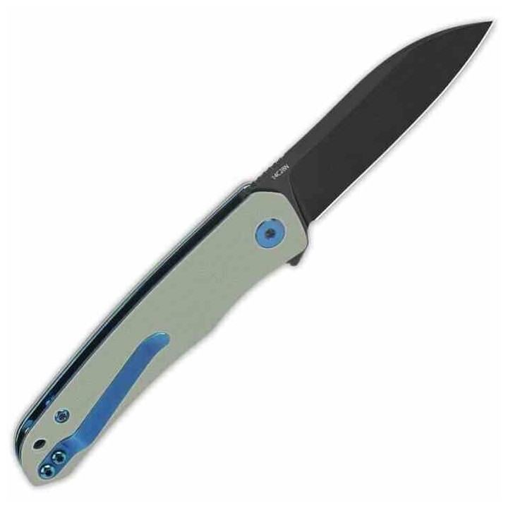 Couteau QSP Otter Jade Manche G10 Lame Acier 14C28N BLK IKBS Linerlock Clip QS140D2 - Livraison Gratuite