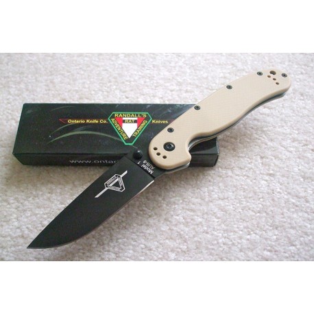 Couteau Ontario RAT-1 Lame Acier AUS-8 Manche Fibre de Nylon Linerlock ON8846DT - Livraison Gratuite