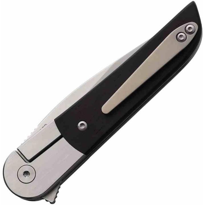Couteau Finch STINGER Ebony Manche Bois Lame Acier 154CM Bolster Lock IKBS Clip FKCST212 - Livraison Gratuite