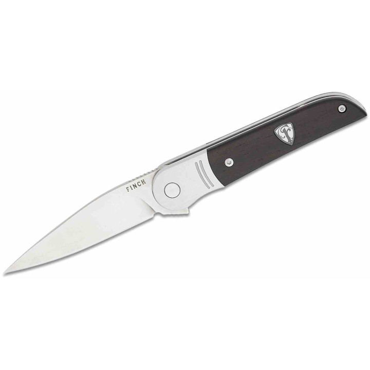 Couteau Finch STINGER Ebony Manche Bois Lame Acier 154CM Bolster Lock IKBS Clip FKCST212 - Livraison Gratuite