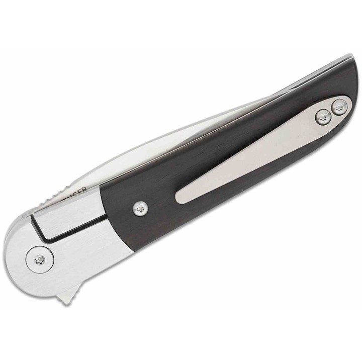 Couteau Finch STINGER Ebony Manche Bois Lame Acier 154CM Bolster Lock IKBS Clip FKCST212 - Livraison Gratuite