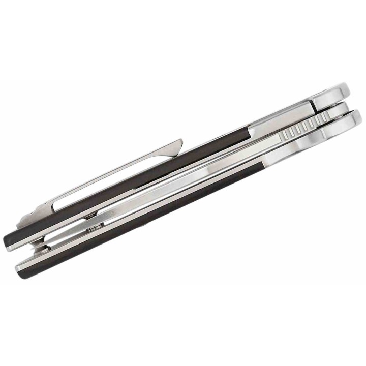 Couteau Finch STINGER Ebony Manche Bois Lame Acier 154CM Bolster Lock IKBS Clip FKCST212 - Livraison Gratuite