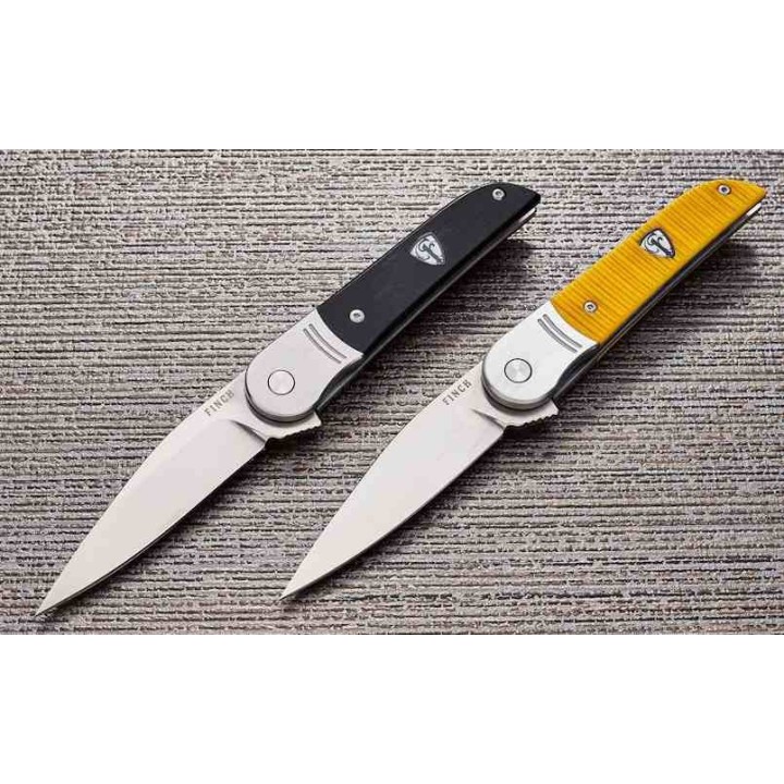 Couteau Finch STINGER Ebony Manche Bois Lame Acier 154CM Bolster Lock IKBS Clip FKCST212 - Livraison Gratuite