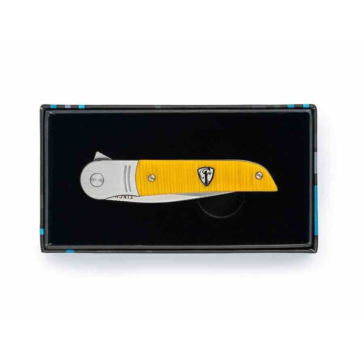 Couteau Finch STINGER Yellow Jacket Manche Os Lame Acier 154CM Bolster Lock IKBS Clip FKCST367 - Livraison Gratuite