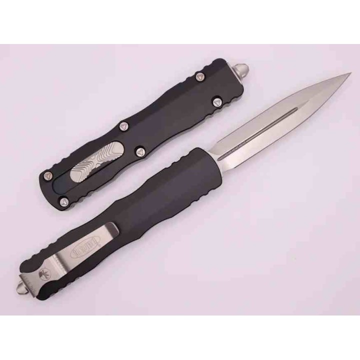 Couteau Microtech 227-10 Dirac AUTO OTF Double Edge Dagger Manche Black Aluminium USA MCT22710 - Livraison Gratuite