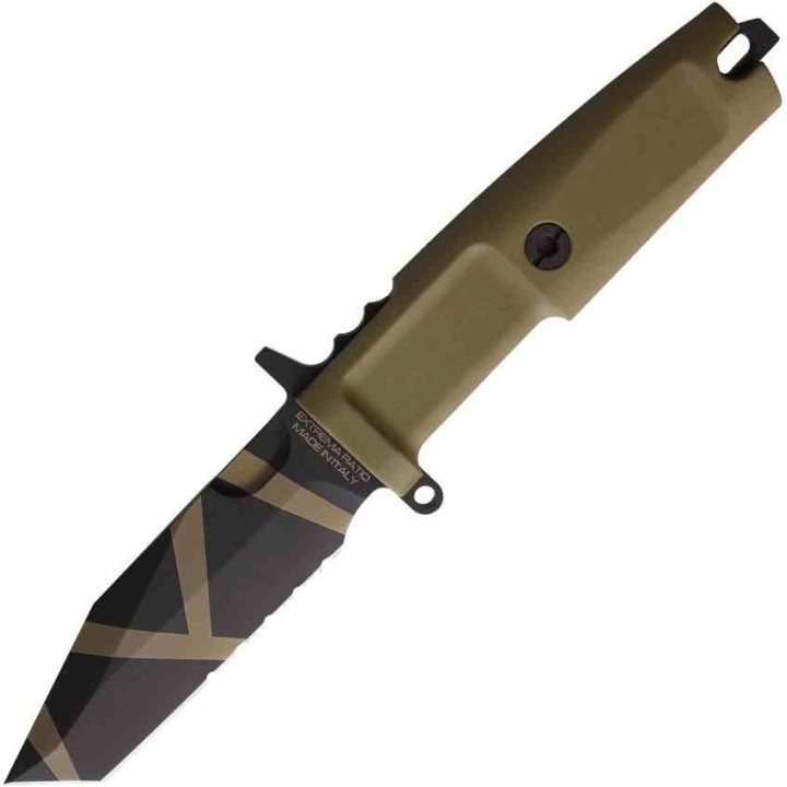 EX0110DW Extrema Ratio Fulcrum C FH Fixed N690 Camo Blade Tan Forprene Handle Tan Plastic Sheath Italy - Livraison Gratuite