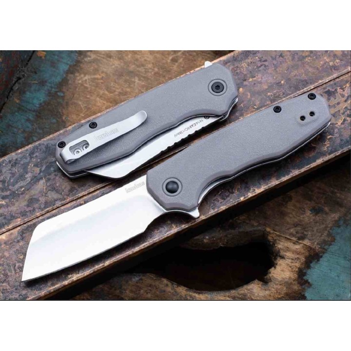 Couteau Kershaw Wharf A/O Lame Cleaver Acier 8Cr13MoV SW Manche GFN Linerlock Clip KS1414 - Livraison Gratuite