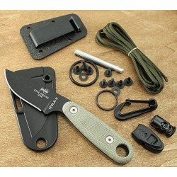 Couteau de Survie ESEE Izula II Black with Kit Lame Carbone 1095 + Etui Made In USA ESIZ2BKIT - Livraison Gratuite