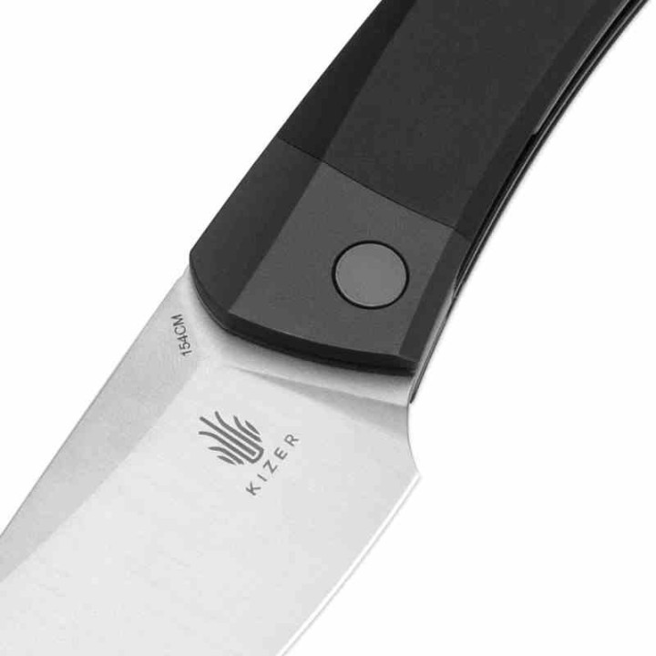 Couteau Kizer Momo Black Manche Aluminium Lame Acier 154CM IKBS Linerlock Clip KIV4663C1 - Livraison Gratuite