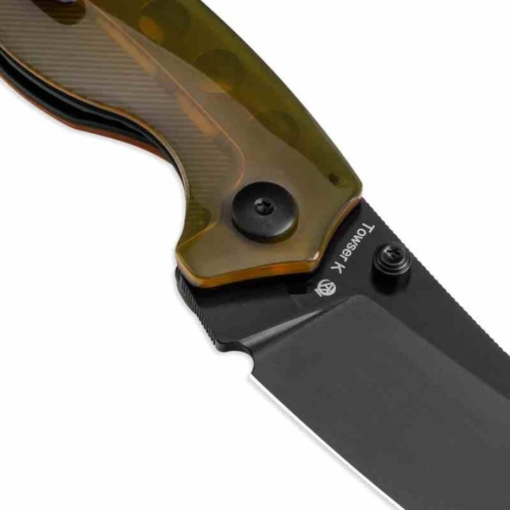 Couteau Kizer Towser K Yellow Lame Black Acier 154CM Manche Ultem IKBS Linerlock Clip KIV4593C6 - Livraison Gratuite