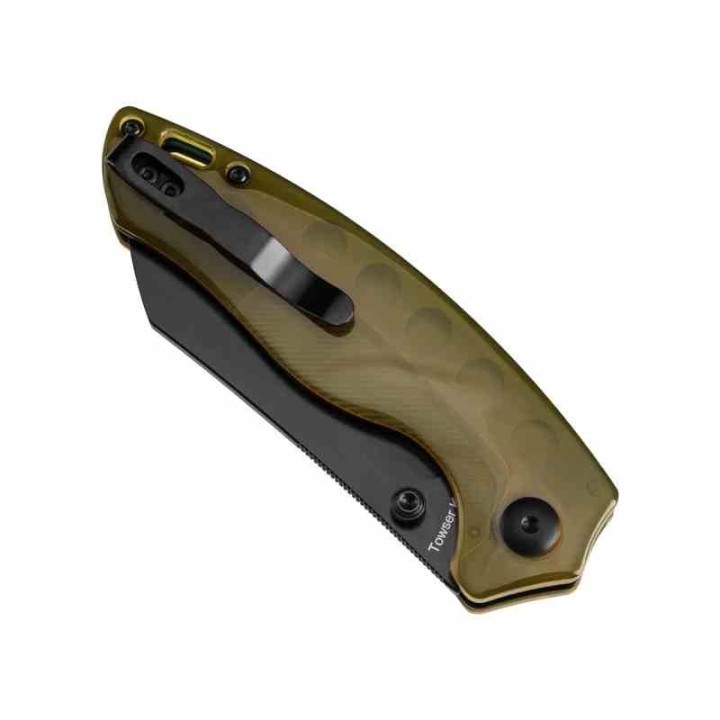 Couteau Kizer Towser K Yellow Lame Black Acier 154CM Manche Ultem IKBS Linerlock Clip KIV4593C6 - Livraison Gratuite