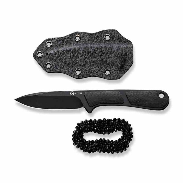 Couteau CIVIVI Mini Elementum Neck Lame Acier Nitro-V Black Manche G10 Etui Kydex CIVC230101 - Livraison Gratuite