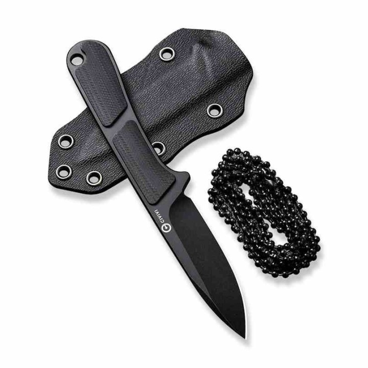 Couteau CIVIVI Mini Elementum Neck Lame Acier Nitro-V Black Manche G10 Etui Kydex CIVC230101 - Livraison Gratuite