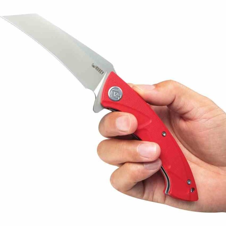 Couteau Kubey Anteater Nest Red Manche G10 Lame Acier Sandblast 14C28N IKBS Linerlock Clip KUB212H - Livraison Gratuite