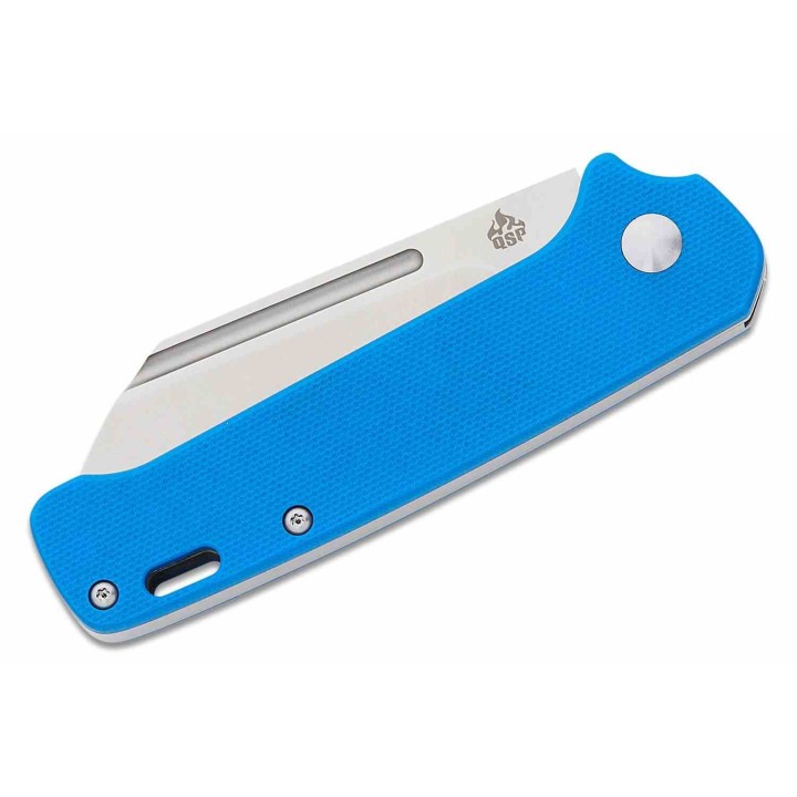 Couteau QSP Penguin Slipjoint Blue Manche G10 Lame Acier 14C28N Sheepsfoot QS130SJC - Livraison Gratuite