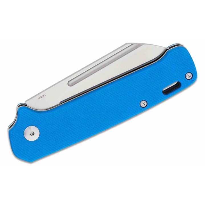 Couteau QSP Penguin Slipjoint Blue Manche G10 Lame Acier 14C28N Sheepsfoot QS130SJC - Livraison Gratuite
