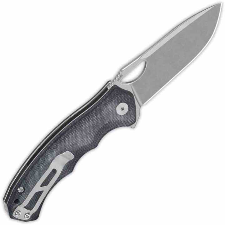 Couteau QSP Gorilla Black Manche Micarta Lame Acier 14C28N SW IKBS Linerlock Clip QS153A1 - Livraison Gratuite