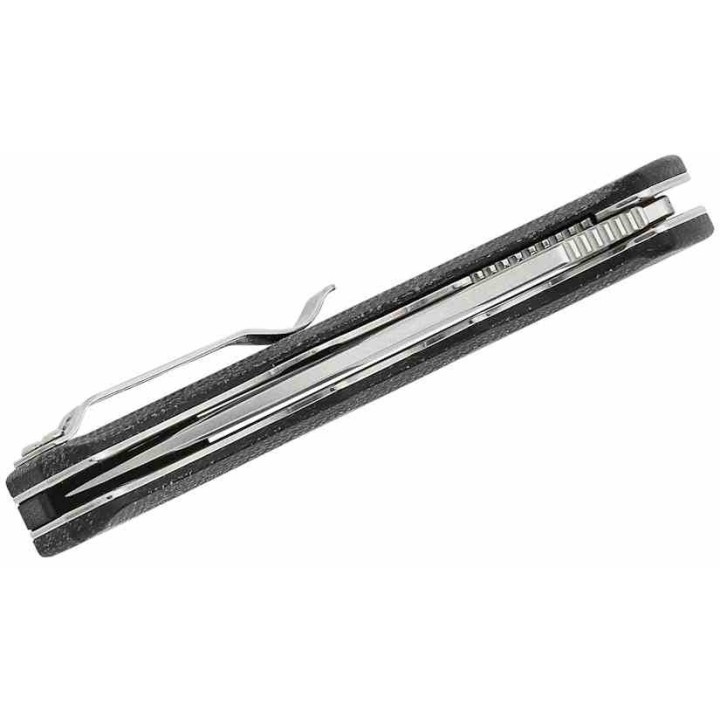 Couteau QSP Gorilla Black Manche Micarta Lame Acier 14C28N SW IKBS Linerlock Clip QS153A1 - Livraison Gratuite
