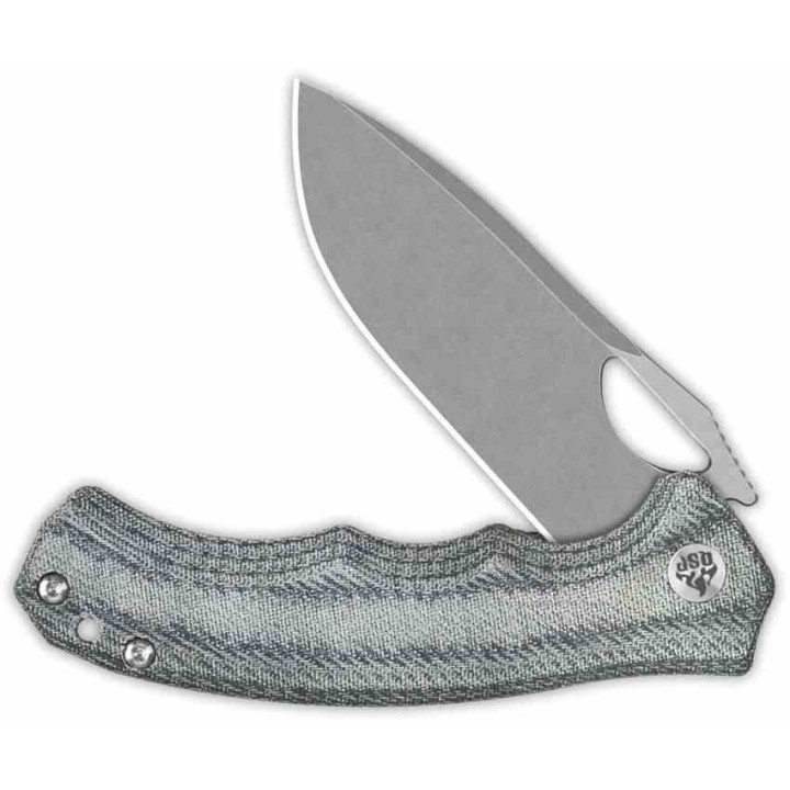 Couteau QSP Gorilla Denim Manche Micarta Lame Acier 14C28N SW IKBS Linerlock Clip QS153B1 - Livraison Gratuite