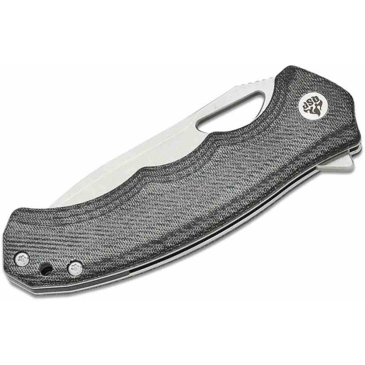 Couteau QSP Gorilla Denim Manche Micarta Lame Acier 14C28N SW IKBS Linerlock Clip QS153B1 - Livraison Gratuite