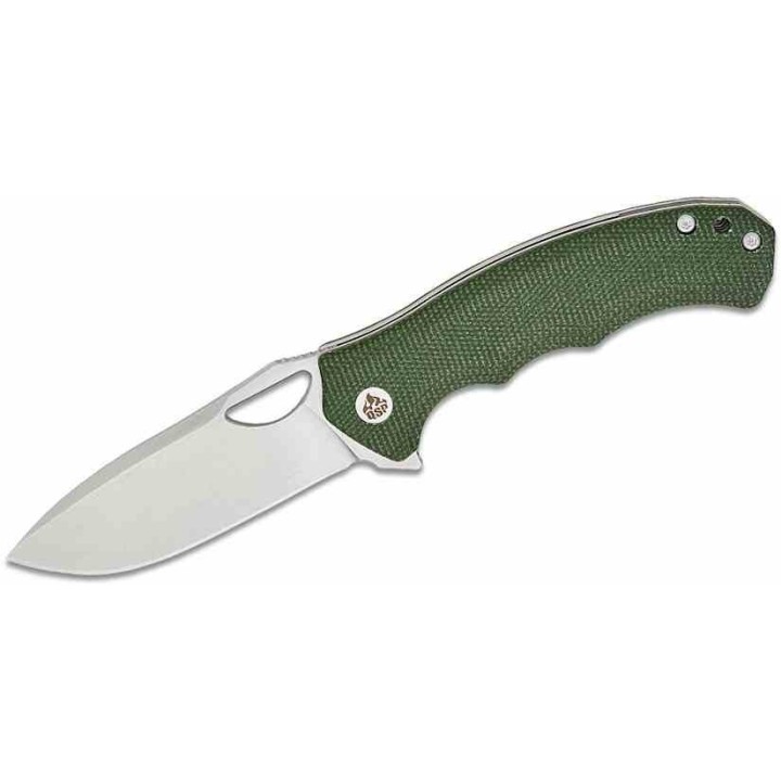 Couteau QSP Gorilla Green Manche Micarta Lame Acier 14C28N SW IKBS Linerlock Clip QS153C1 - Livraison Gratuite