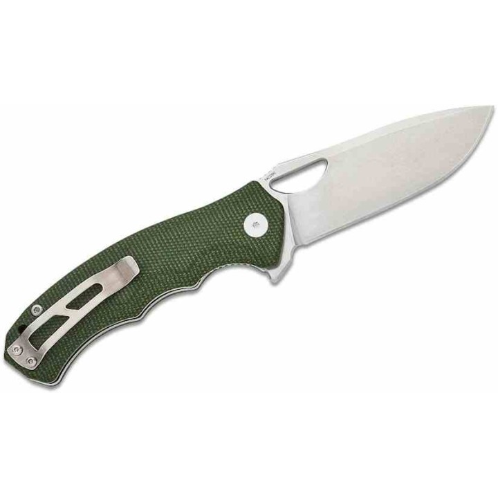 Couteau QSP Gorilla Green Manche Micarta Lame Acier 14C28N SW IKBS Linerlock Clip QS153C1 - Livraison Gratuite