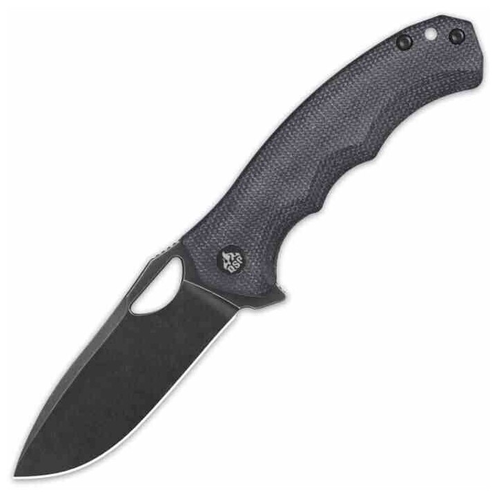 Couteau QSP Gorilla Black Manche Micarta Lame Acier 14C28N BLK IKBS Linerlock Clip QS153A2 - Livraison Gratuite