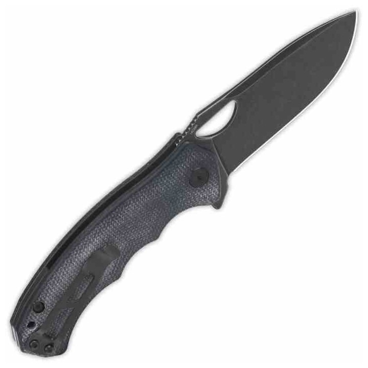 Couteau QSP Gorilla Black Manche Micarta Lame Acier 14C28N BLK IKBS Linerlock Clip QS153A2 - Livraison Gratuite