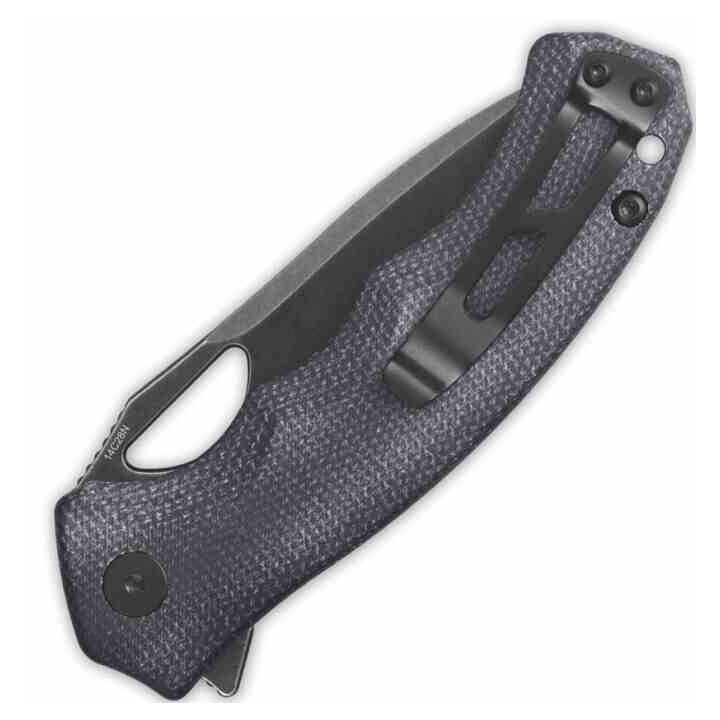 Couteau QSP Gorilla Black Manche Micarta Lame Acier 14C28N BLK IKBS Linerlock Clip QS153A2 - Livraison Gratuite