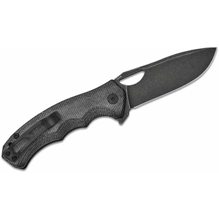 Couteau QSP Gorilla Black Manche Micarta Lame Acier 14C28N BLK IKBS Linerlock Clip QS153A2 - Livraison Gratuite