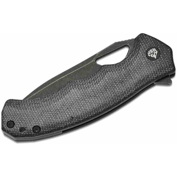 Couteau QSP Gorilla Black Manche Micarta Lame Acier 14C28N BLK IKBS Linerlock Clip QS153A2 - Livraison Gratuite