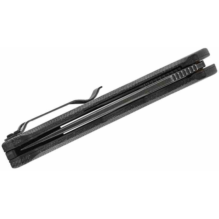 Couteau QSP Gorilla Black Manche Micarta Lame Acier 14C28N BLK IKBS Linerlock Clip QS153A2 - Livraison Gratuite