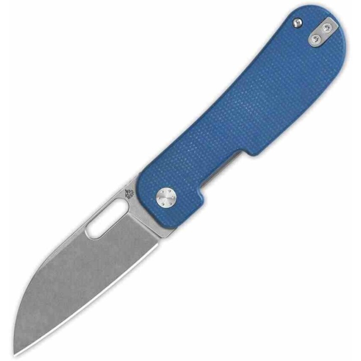 Couteau QSP Variant PE Blue Manche Micarta Lame Acier 14C28N SW Sheepsfoot IKBS Linerlock Clip QS154C - Livraison Gratuite