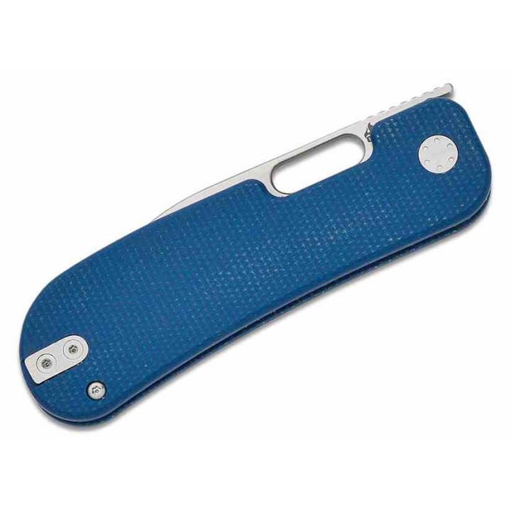 Couteau QSP Variant PE Blue Manche Micarta Lame Acier 14C28N SW Sheepsfoot IKBS Linerlock Clip QS154C - Livraison Gratuite