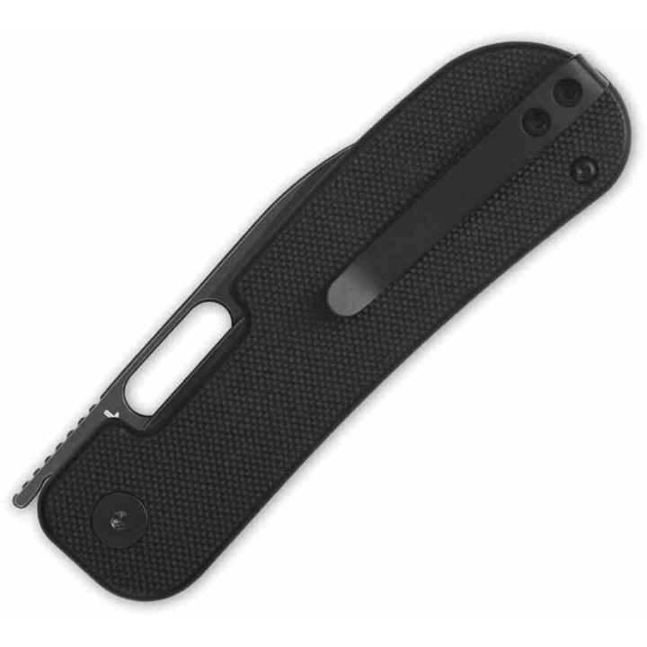Couteau QSP Variant PE Black Manche G10 Lame Acier 14C28N BLK Sheepsfoot IKBS Linerlock Clip QS154A - Livraison Gratuite