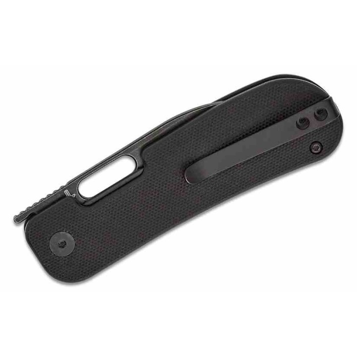 Couteau QSP Variant PE Black Manche G10 Lame Acier 14C28N BLK Sheepsfoot IKBS Linerlock Clip QS154A - Livraison Gratuite