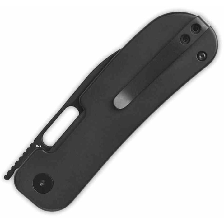 Couteau QSP Variant PE Black Manche Titane Lame Acier 14C28N BLK Sheepsfoot IKBS Linerlock Clip QS154F - Livraison Gratuite