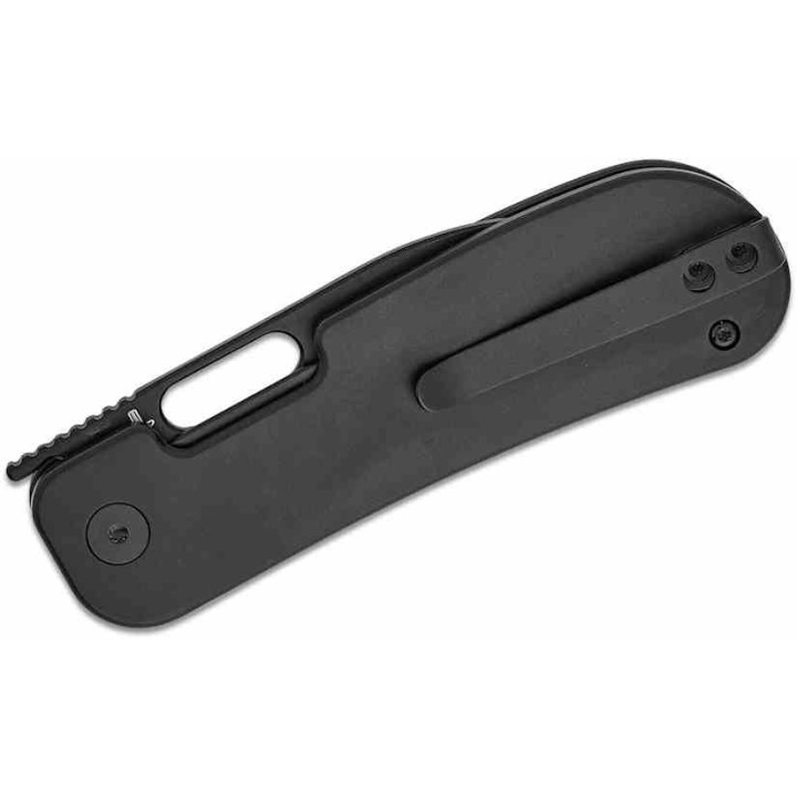 Couteau QSP Variant PE Black Manche Titane Lame Acier 14C28N BLK Sheepsfoot IKBS Linerlock Clip QS154F - Livraison Gratuite