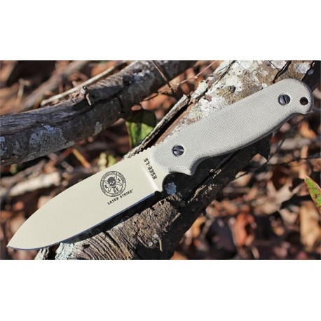 Couteau de Survie ESEE Laser Strike Acier 1095 Desert Tan Manche Micarta Made In USA ESLSPDT - Livraison Gratuite