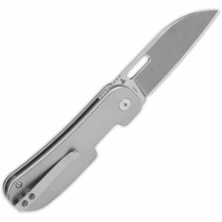 Couteau QSP Variant PE Gray Manche Titane Lame Acier 14C28N SW Sheepsfoot IKBS Linerlock Clip QS154E - Livraison Gratuite