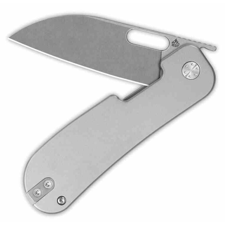 Couteau QSP Variant PE Gray Manche Titane Lame Acier 14C28N SW Sheepsfoot IKBS Linerlock Clip QS154E - Livraison Gratuite