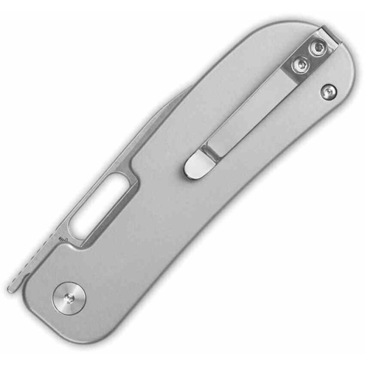 Couteau QSP Variant PE Gray Manche Titane Lame Acier 14C28N SW Sheepsfoot IKBS Linerlock Clip QS154E - Livraison Gratuite