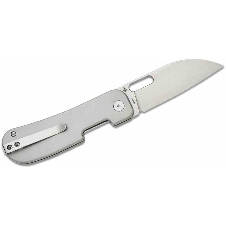 Couteau QSP Variant PE Gray Manche Titane Lame Acier 14C28N SW Sheepsfoot IKBS Linerlock Clip QS154E - Livraison Gratuite