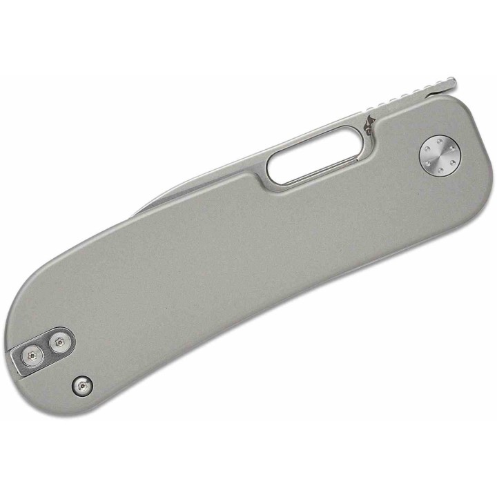Couteau QSP Variant PE Gray Manche Titane Lame Acier 14C28N SW Sheepsfoot IKBS Linerlock Clip QS154E - Livraison Gratuite
