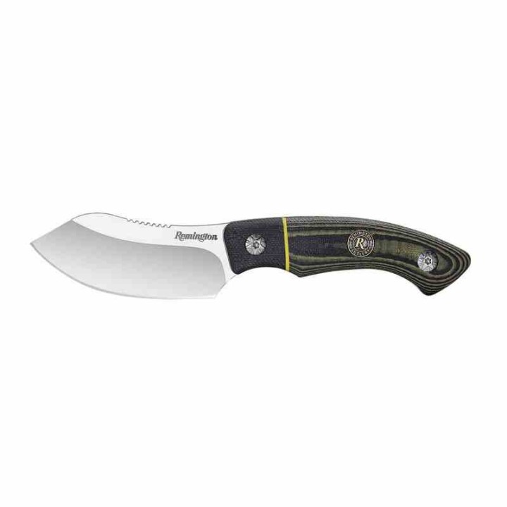 R15637 Couteau Remington Caping Hunter Lame Acier D2 Manche G10 Etui Cuir - Livraison Gratuite